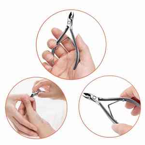Wholesale Custom 4\" Stainless Steel Nail Cuticle Nippers Non-Slip Handle Manicure Pedicure <b>Tools</b> Logo Option HEXA CARE Fingers - Product Image 5