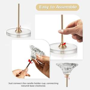 Juego moderno de 3 candelabros de cristal transparente y candelabros decorativos para decoración del hogar boda fiesta aniversario - Product Image 4