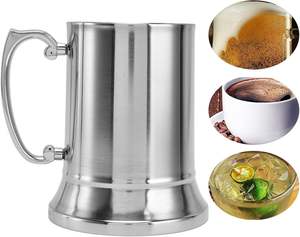 Mug à Moscow Mule en acier inoxydable à double paroi, tankard classique fait à la main, 500-1000 ml, maison, jardin, cuisine, salle à manger, bar, artisanat en acier - Product Image 5