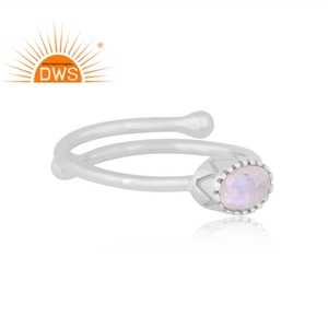 Anillo apilable de piedras preciosas de luna de arco iris Natural de plata de ley fina superventas, fabricante de joyería personalizada - Product Image 3