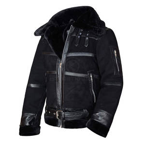 Breathable Comfortable Leather <b>Fur</b> <b>Jacket</b> Front Logo Customizable High Quality Eco-Friendly Outdoor Use <b>Men</b> Winter <b>Jacket</b> - Product Image 4
