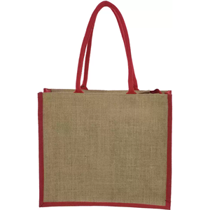 Sac à provisions fourre-tout en jute 100% écologique Belle poche frontale à fermeture éclair à la mode Utilisation quotidienne Sac en jute promotionnel à tarif compétitif - Product Image 4