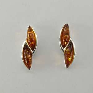 New Arrival 2025 Designer Leaf Patterned Amber Gemstone 925 Sterling Silver Earrings Jewellery for Women and Girls Wear in <b>Party</b> - Product Image 3