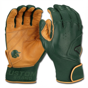Gants de frappe de baseball personnalisés avec logo, vente en gros, paume en cuir, motif hexagonal, absorption des chocs supérieure, gants de frappe de softball - Product Image 6