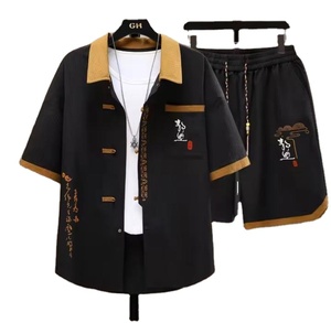 ชุดกีฬาผู้ชายแบบบางสำหรับฤดูร้อน แขนสั้น สไตล์ลำลอง ทรงหลวมแบบจีน - Product Image 3