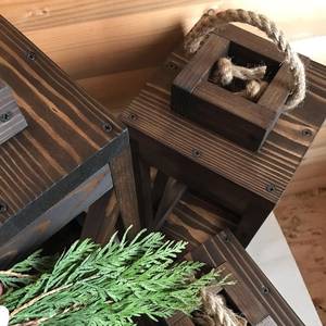 <b>Large</b> Vintage Rustic Wooden <b>Candle</b> Lantern Eco-Friendly Hanging <b>Candle</b> Holder for Indoor and Outdoor Use Handmade From India - Product Image 4