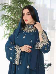 Dubai Eid Ramadan Muslim Women's <b>Plus</b> <b>Size</b> Ethnic Floor Length Beaded <b>Kaftan</b> <b>Dress</b> Wedding Evening Party Prayer Traditional - Product Image 4