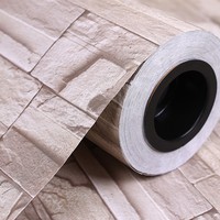 Rouleau de papier peint auto-adhésif moderne en pierre de brique 3D avec motif peler et coller Panneaux muraux imperméables pour la rénovation de la cuisine