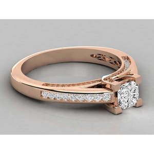 18K Gold Solitaire Ring for Ladies with Lab Grown Diamond - Product Image 2