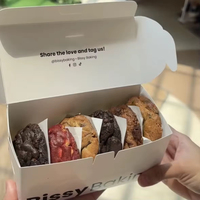 Boîte d'emballage pour biscuits, logo personnalisé, carton recyclable de qualité alimentaire, emballage pour desserts, biscuits, pâtisseries, avec taille personnalisée