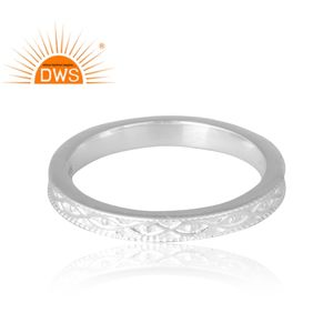 Anillo de banda de Plata de Ley 925 de diseño único para mujer, joyería personalizada para mujer, regalo para ella. - Product Image 4
