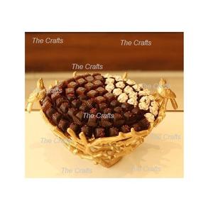 Bol à chocolats en métal noir et or Design islamique Dessert Dates Bol pour la maison et l'hôtel Vaisselle - Product Image 6