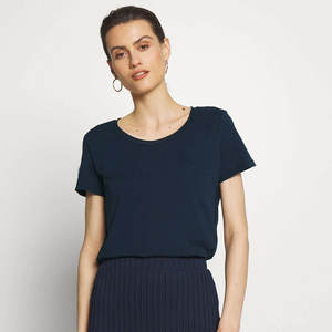 T-shirts courts vierges personnalisés pour filles T-shirts courts en coton uni sérigraphié en gros - Product Image 3