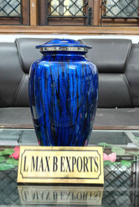 Urnas de cremación de textura cremosa para adultos de metal para cenizas humanas con precio al por mayor de terciopelo gratis - Product Image 3