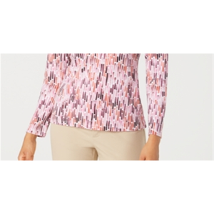 Top casual rosso da donna Karen Scott, in poliestere traspirante, stampato con acquerelli, taglia piccola - Product Image 3