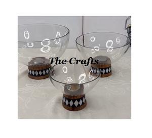 Iron <b>Wire</b> Silver Color Serving Bowl With Glass <b>Cover</b> Handmade Round Shape Chocolate Dessert Bowl For Home Usage - Product Image 5