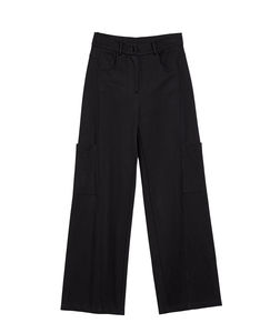 Pantalones holgados con bolsillos Cargo para mujer de otoño e invierno a medida italiana, pierna suelta, diferentes colores disponibles - Product Image 1