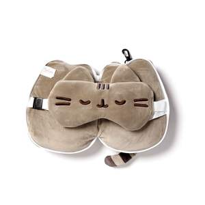 Almohada de Viaje Portátil Pusheen Relaxeazzz con Antifaz para Ojos, para Coche/Camping/Oficina, Almohada de Cuello Inflable con Logotipo Personalizado - Product Image 1