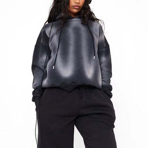 Sweat-shirt pour femme de qualité supérieure, délavé au soleil, lourd, surdimensionné, décontracté, anti-boulochage, respirant - Product Image 3