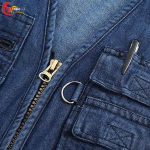 Chaleco vaquero para hombre al mejor precio, chaleco vaquero teñido liso, chaleco vaquero transpirable cómodo a la venta en Moq bajo - Product Image 4