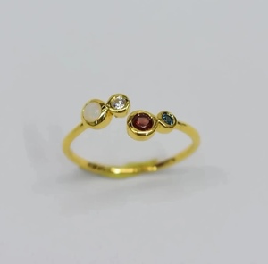 แหวนโกเมนโอปอลและโกเมนธรรมชาติขนาดเล็กชุบทอง14K S925เงินสเตอร์ลิงแท้925แท้ขายส่ง - Product Image 1