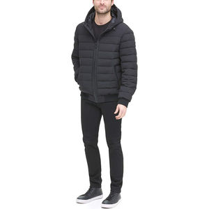 Chaqueta acolchada para hombre, personalizada, para exteriores, ligera, cálida, de lona, con capucha, abrigo de burbujas de invierno lleno de algodón, transpirable e impermeable - Product Image 5