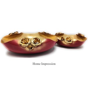 Oiseaux plaqués or de haute qualité en aluminium moulé Designer Indian Metal Crafts & Arts High Standard Quality Handcrafted Urli Supply - Product Image 6