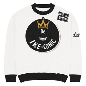 Be Ike-Conic Legacy 25 Founder's Edition Oversized Knit Jumper <b>Winter</b> Fashion Hooded Sweater Embroidery Pattern Long Thin <b>Top</b> - Product Image 1