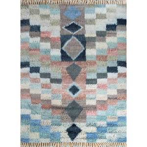 Zuri Multi-Hand Knotted Afghan Wool <b>Rugs</b> Geometric & Abstract <b>Boho</b> Pattern Rectangular Hallway & Living Room Carpet-AKWL-1235 - Product Image 1