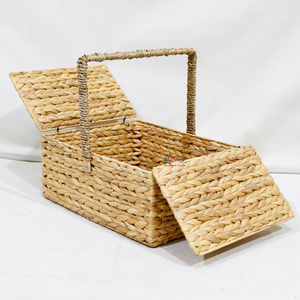 Artex Dong Thap Jacinto de agua Cesta de picnic Almacenamiento tejido a mano con Handel - Product Image 4