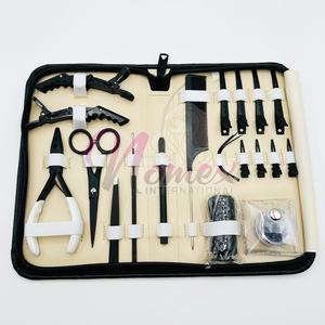 Nomex ชุดเครื่องมือต่อผมระหว่างประเทศเคสหรูหราสีดำด้านเกรดการผ่าตัดสแตนเลสสีดำนู้ดชุด All-in-One - Product Image 4