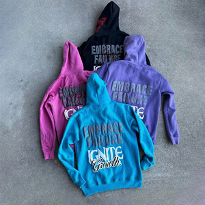 Streetwear personnalisé Sweat à capuche délavé à l'acide et pantalon de survêtement évasé Ensemble Hommes Applique Patch Broderie Jogging Survêtements - Product Image 5