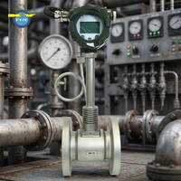 Medidor de Flujo Vortex KY CE para Vapor, Gas y Líquido, Medidor de Flujo Digital 4-20mA RS485 Modbus, Alta Precisión ±1.0%, Tubería Industrial