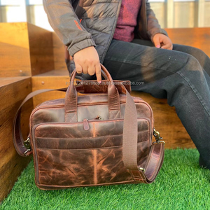 Leather Business <b>Bag</b> 16 Inch Large Men Genuine Leather Briefcase for 14 Inch <b>Laptop</b> Crazy Horse Leather Satchel <b>Bag</b> - Product Image 1