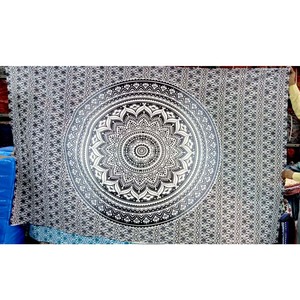 Tapiz de pared con estampado de Mandala bohemio de algodón, logotipo personalizado, diseño de espacio Vintage de Navidad para dormitorio, sala de estar, decoración del hogar - Product Image 2