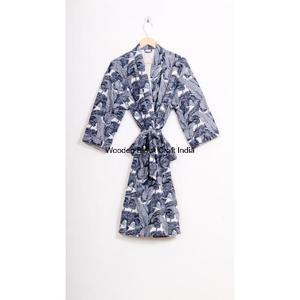 Wholesale <b>Womens</b> Vintage Cotton Kantha Quilted Short <b>Kimono</b> Robe Handmade Indian Festival Fashion Sleepwear Jacket Cozy Wear - Product Image 6