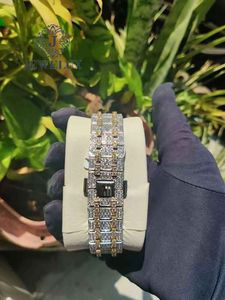 Two Tone Iced Luxury Watch VVS Moissanite Diamond Thorns Stainless Steel Water <b>Resistant</b> Analog Coin Design for Party Fashion - Product Image 4