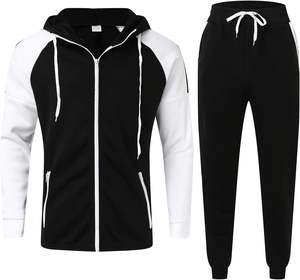 ชุดวอร์มเล่นฟิตเนส2ชิ้นผ้าฟลีซโพลีเอสเตอร์/ ผ้าฝ้ายระบายอากาศได้ดีกันฝุ่นสำหรับผู้ชายกำหนดโลโก้ได้เอง - Product Image 5