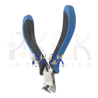 Cortadores de extremo de mandíbula lisa de doble punta de 120mm con mangos ergonómicos negro y azul para engarzar joyas pesca compatible con OEM