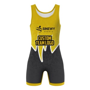 Justaucorps de lutte professionnel pour adultes avec impression de logo personnalisée, tissu extensible, séchage rapide et respirant - Tailles personnalisables - Product Image 1