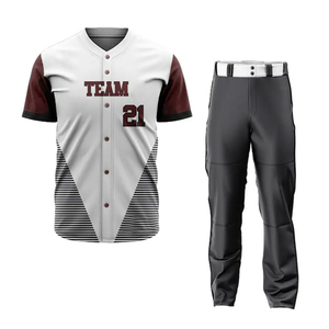 Tenue de baseball unisexe, maillot et pantalon, imprimé, respirant, pour l'entraînement en équipe, les matchs, vêtements de sport de baseball/softball - Product Image 1