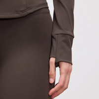 Conjunto de Yoga de Dos Piezas para Mujer, Sin Costuras, Elástico, Leggings de Cintura Alta, Top Corto de Manga Larga, Diseño de Puntos, Bolsillos, Spandex/Nailon