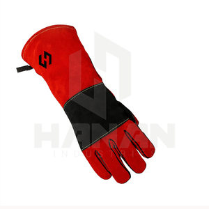 Gants de soudage en cuir pleine fleur résistants à la chaleur et aux flammes avec doigts rembourrés du Pakistan - Product Image 6