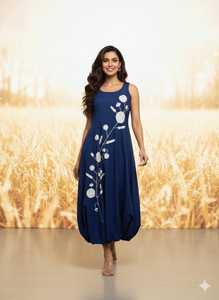 Abaya longue brodée à manches longues pour femmes musulmanes, style moderne, sans manches, meilleur design, personnalisable - Product Image 2