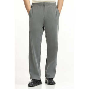 Pantalon Smart Casual MN-TRC-WS25-009, taille mi-haute élastique, tissu tissé léger, couleur unie, coupe droite, broderie, tailles XL à 6XL - Product Image 4