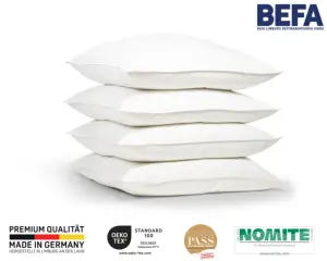 Premium Comfortable White Extra Strong Feather Pillow 100% Feather 60x80 And 100% Cotton Made In Germany