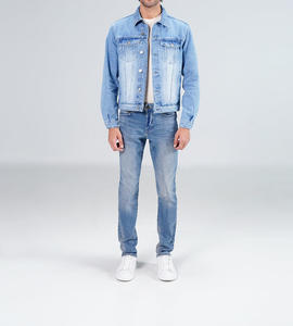 Chaqueta vaquera con pintura personalizada para hombre con logotipo de marca de alta calidad OEM modelo superior vintage lavado personalizado precio al por mayor - Product Image 1