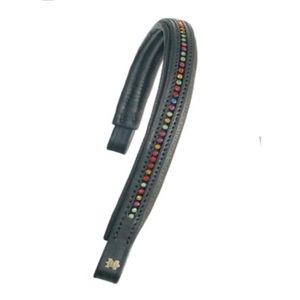 Banda de ceja de caballo de cuero acolchado suave con forma de onda de canal vacío al por mayor con banda de ceja de cadena de cristal de diamante de una sola fila de colores - Product Image 3