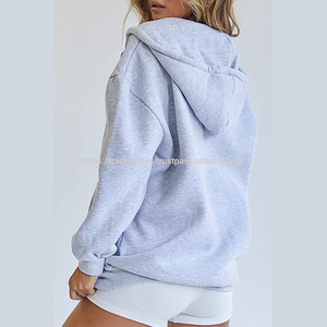 Venta caliente Streetwear Girls Sudadera con capucha desgastada Patrón impreso personalizado Loose Fit Stone Washed Sudadera Forrado Entrenamiento de invierno - Product Image 3