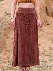 กระโปรงยาวพิมพ์ลายโบโฮบล็อก - Product Image 2